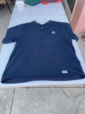 Carhartt Loose Fit Henley Pocket T-Shirt Navy Blue XL